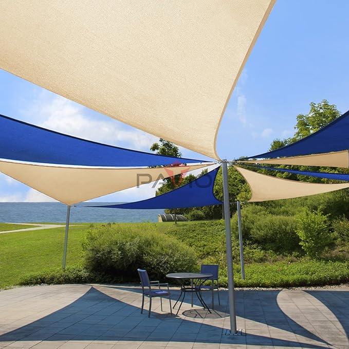 Patio Paradise 5' x 5' x 5' Sun Shade Sail Triangle Canopy Shade Cloth Fabric - Image 5