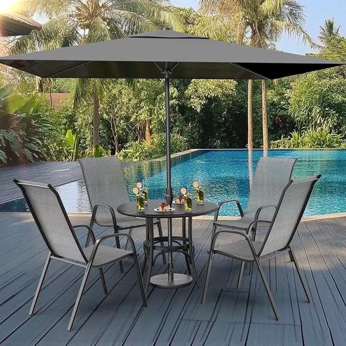 VINGLI Patio Chairs Set of 8 – Stackable Outdoor Dining Chairs - Image 2