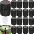 16 Pcs Mushroom Bubbler Sprinkler Head with Flow Control, Black | Shrub Head Bubbler, Drip Irrigation Sprinkler Shrub Head for 1/2 Inch Hose External Thread Garden Watering System