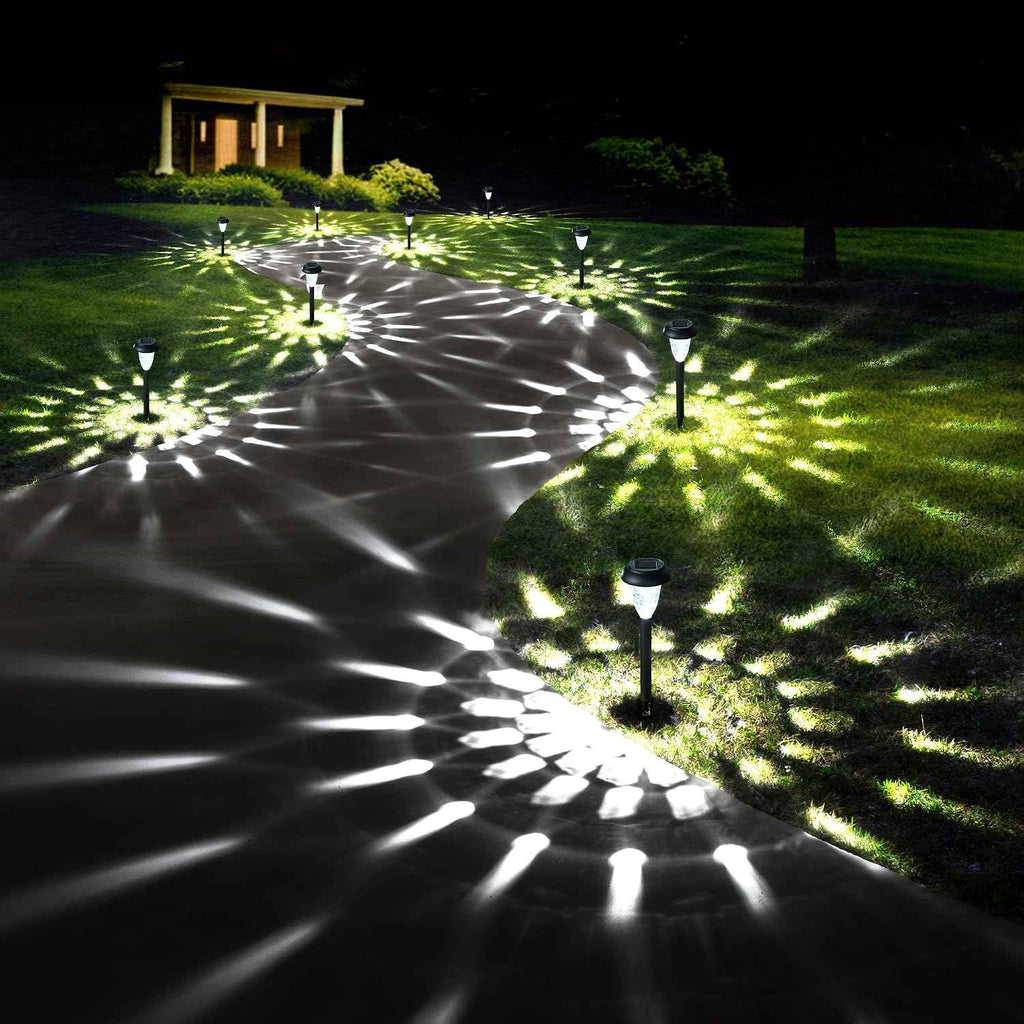GIGALUMI Solar Lights Outdoor Waterproof Pathway Lights, 12 Pack Cold White | Solar Powered Landscape Lighting, Solar Garden Light for Decor, Patio, Garden, Yard, Pathways, Walkways