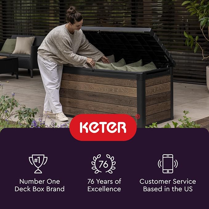 Keter Kentwood 50 Gallon Resin Deck Box - Image 8