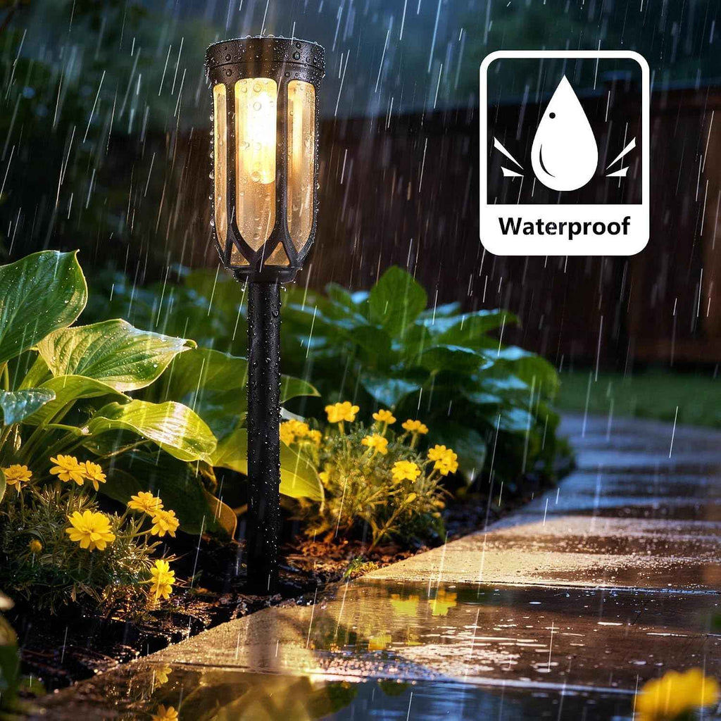 Lomotech 8 Pack Solar Pathway Lights,Warm White | Solar Lights Outdoor Waterproof, Bright LED Solar Garden Lights for Patio Landscape Lawn Yard Walkway Driveway