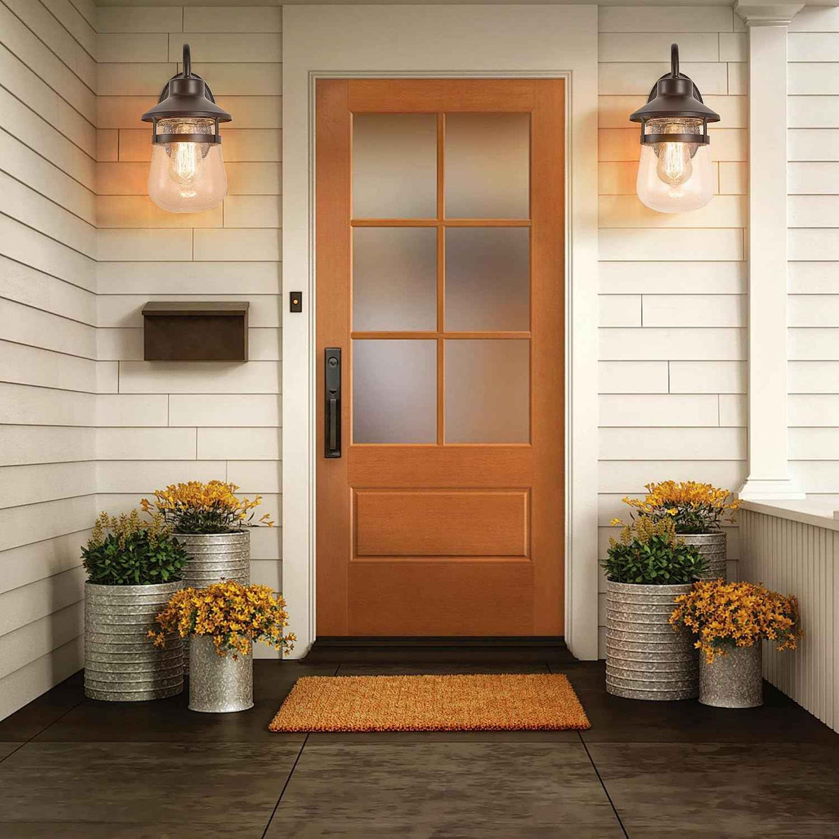 Tarentlight Outdoor Wall Sconce with Clear Seeded Glass Shade,Waterproof Exterior Fixture in Oil Rubbed Bronze Finish,Suit for Wet Locations,Easily Installed in Porch Patio Entryway,Doorway,Corridor