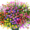 Artificial Flowers for Outdoors,20Bundles Artificial Plant UV Resistant Fake Flowers Greenery Shrubs Plants for Decoration Outdoor Plants Hanging Planter Home Garden Decor (Mix 2)