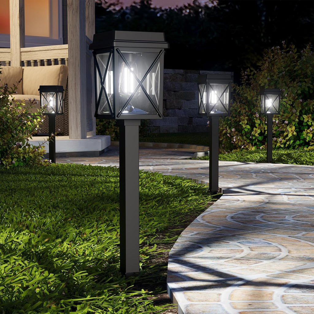 XMCOSY+ Solar Pathway Lights Outdoor, 6 Pack Bright Solar Garden Lights | 3 Color Modes, 20-50LM Custom Brightness, 15H Landscape Lighting, Solar Lights Outdoor Waterproof IP65 for Yard Path Walkway