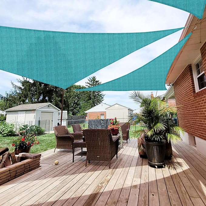 Patio Paradise 4' x 4' x 4' Sun Shade Sail Triangle Canopy Shade Cloth Fabric by Patio