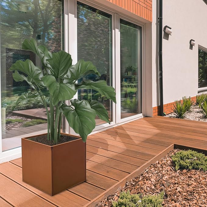 Corten Steel Planter Box Outdoor Planter Metal Square 20 Inch Large Steel - Image 7