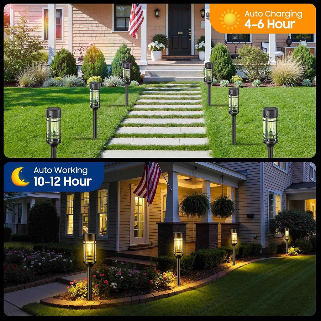 LETMY 12 Pack Solar Pathway Lights Outdoor, Solar Lights Outdoor Waterproof IP65, Bright Solar Garden Lights Outdoor, Auto On/Off Outdoor Solar Lights for Yard Walkway Driveway Landscape Garden Decor