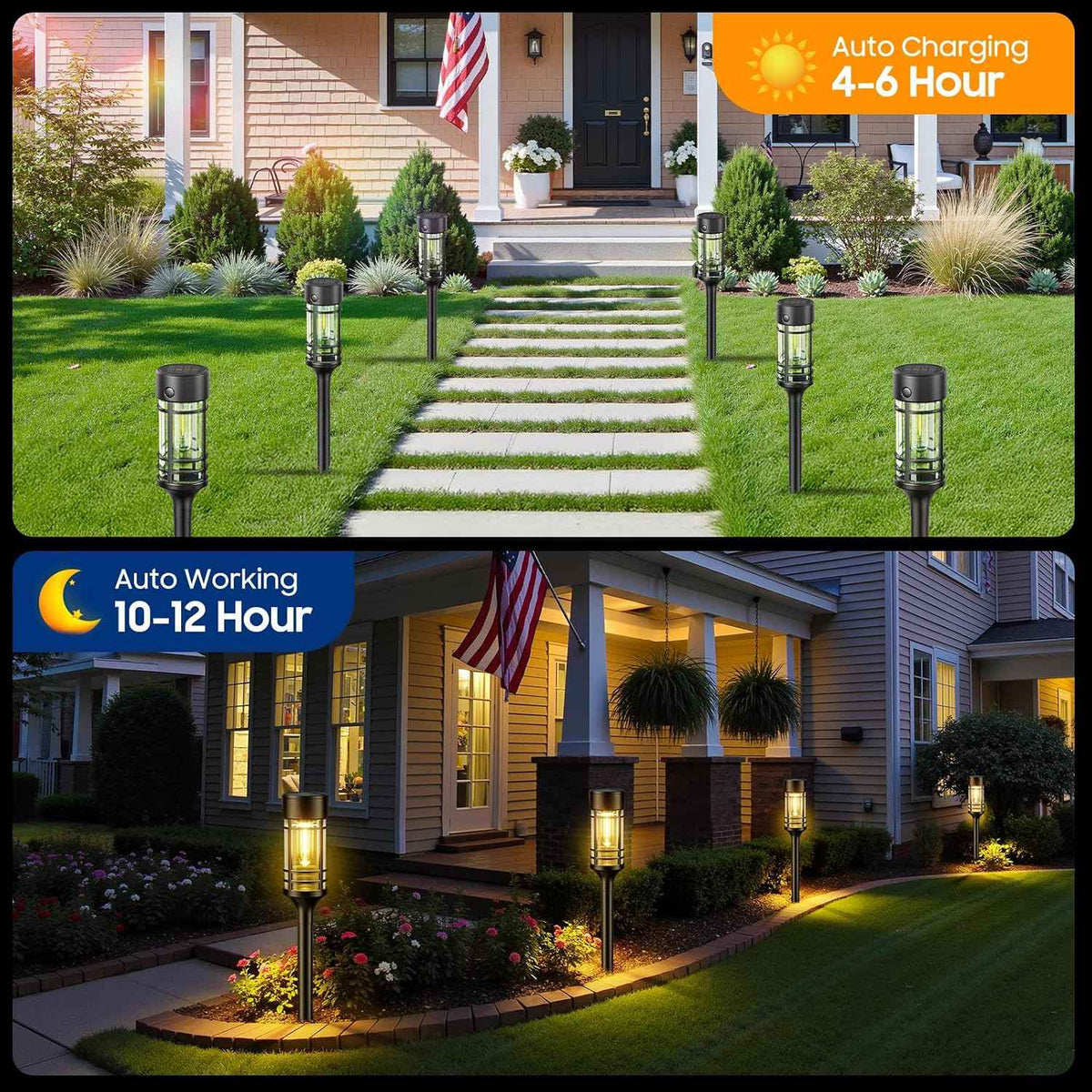 LETMY 12 Pack Solar Pathway Lights Outdoor, Solar Lights Outdoor Waterproof IP65, Bright Solar Garden Lights Outdoor, Auto On/Off Outdoor Solar Lights for Yard Walkway Driveway Landscape Garden Decor