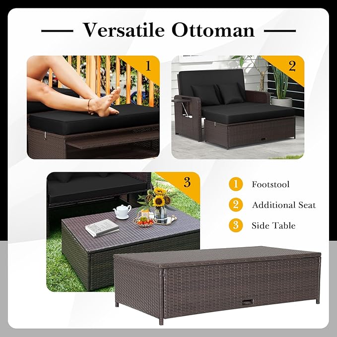 RELAX4LIFE Wicker Patio Outdoor Daybed - Image 4