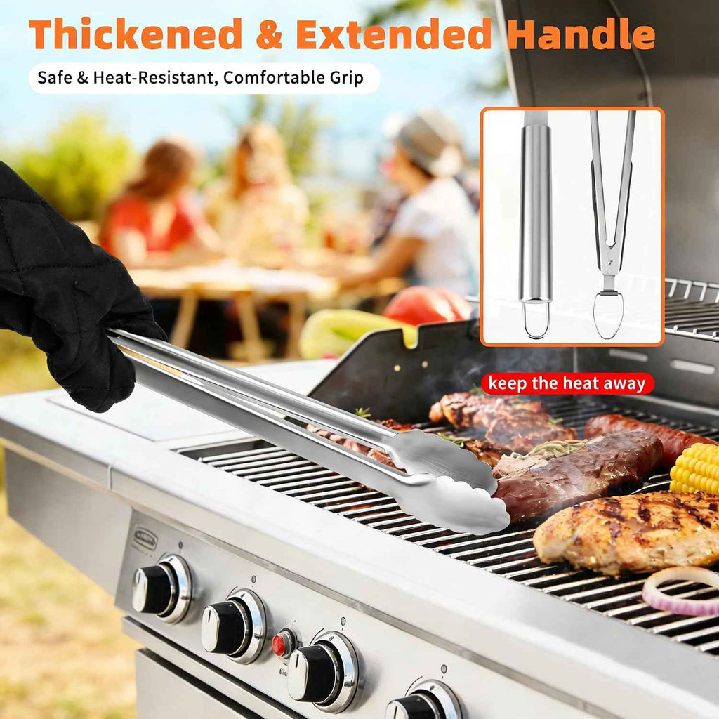 BBQ Grill Accessories, 32Pcs Grilling Gifts for Men Birthday Fathers Day, Heavy Duty Stainless Steel Grill Tool Set, Grill Utensils Kit for Outdoor Grill with Case, Thermometer & Meat Injector | Fathers Day Grill Gifts for Dad, Grill Utensils Kit with ...