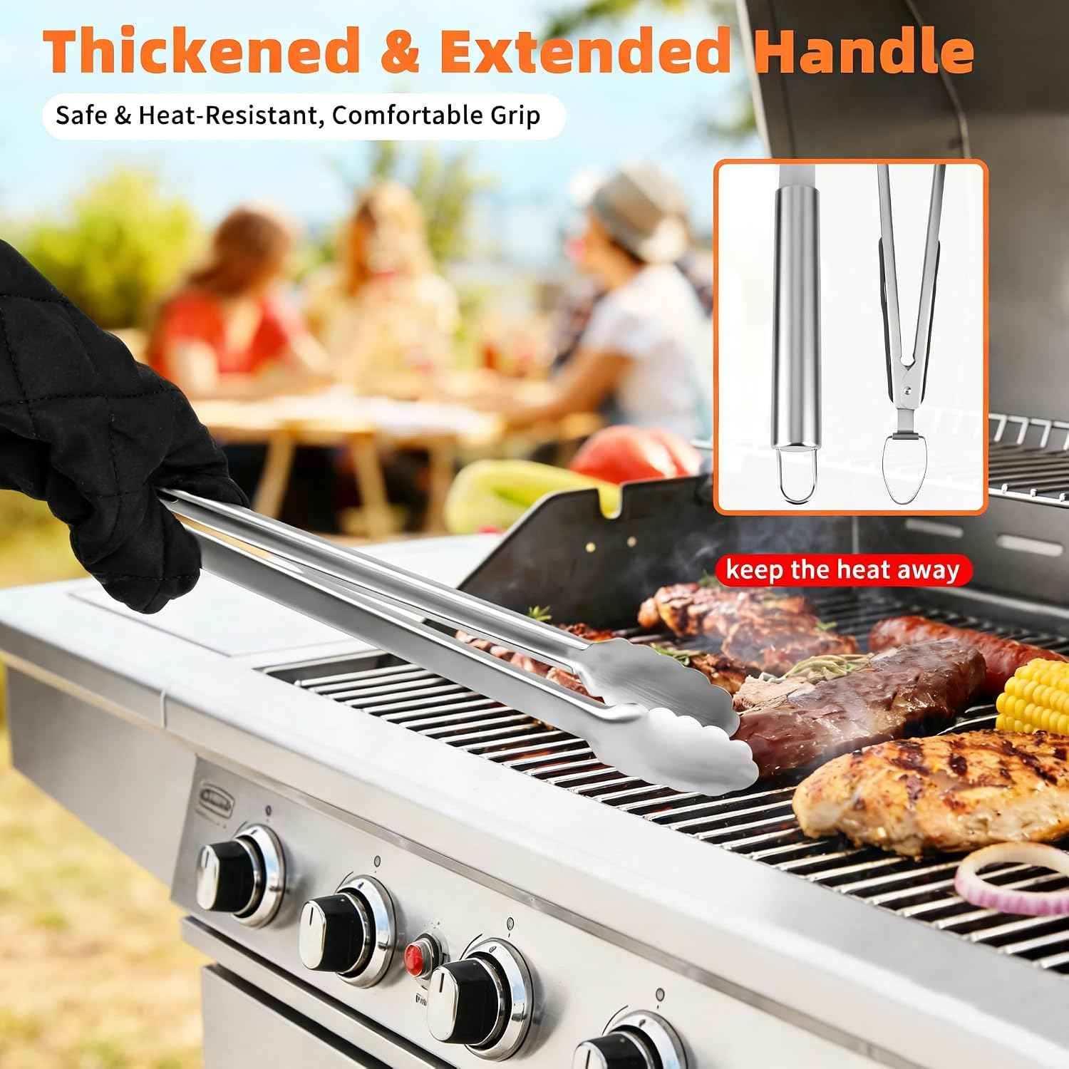 BBQ Grill Accessories, 32Pcs Grilling Gifts for Men Birthday Fathers Day, Heavy Duty Stainless Steel Grill Tool Set, Grill Utensils Kit for Outdoor Grill with Case, Thermometer & Meat Injector | Fathers Day Grill Gifts for Dad, Grill Utensils Kit with ...