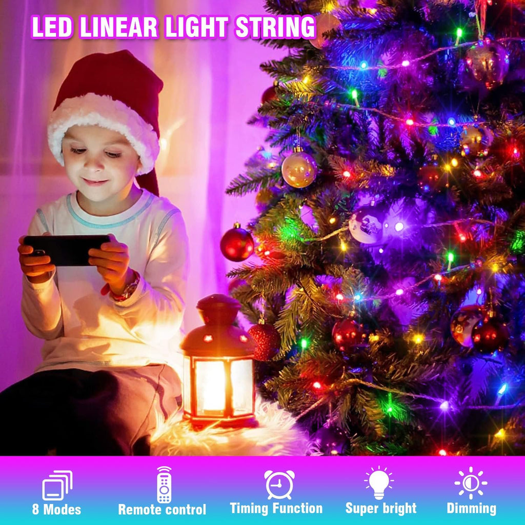 400FT Extra Long Multicolor String Lights, LED Waterproof Fairy Lights with Remote & Timer, Dimmable Seasonal Decorative Lighting for Christmas, Wedding, Party, Garden, Patio
