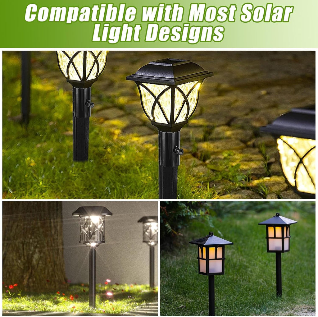 CYEAH 6 Pack Metal Stakes Solar Lights Replacement Spike, 10 in Steel Torch Stand Stakes for Tiki Torches, Freestanding Poles and Solar Lights, Outdoor Light Stakes Garden Stakes for Lights