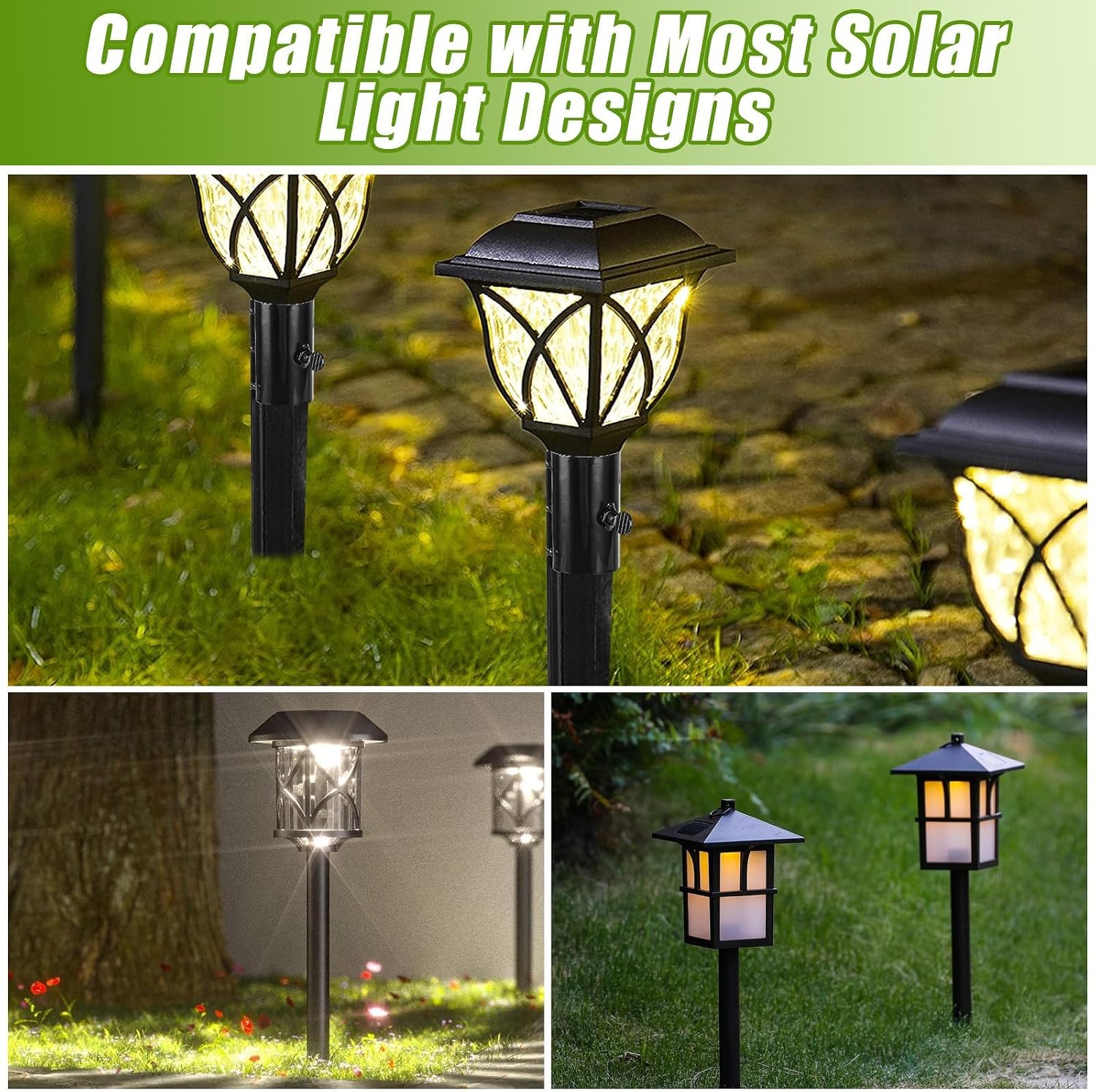 CYEAH 6 Pack Metal Stakes Solar Lights Replacement Spike, 10 in Steel Torch Stand Stakes for Tiki Torches, Freestanding Poles and Solar Lights, Outdoor Light Stakes Garden Stakes for Lights