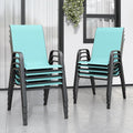 Patio Chairs Set of 8, Stackable Outdoor Dining Chairs by Vimstora