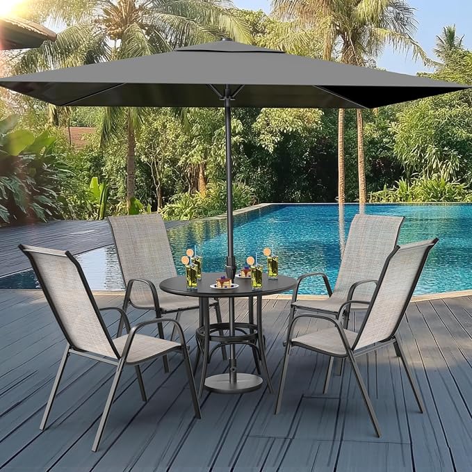 VINGLI Patio Chairs Set of 6 – Stackable Outdoor Dining Chairs - Image 8