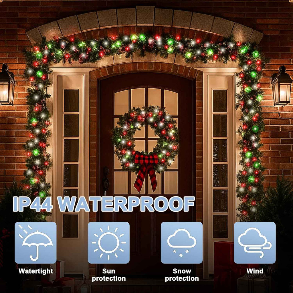 LAMPHOME 33ft Christmas Decorative Mini Lights, 100 LED Green Wire Fairy Starry String Lights Plug in, 16 Lighting Modes for Outdoor Xmas Tree Wedding Party Decoration (Red/Green/White)