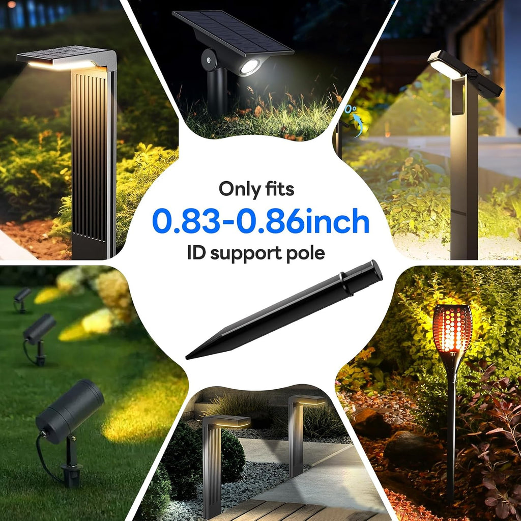 COXSENI Reinforced Ground Stakes, 0.83" x 8.27" for Solar Lights, 8 Pack | Heavy Duty ABS Plastic, Weather Resistant, Replacement Nails for Pathway, Garden, Torch & Landscape Lights