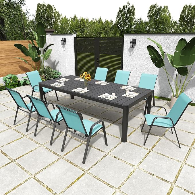 Patio Chairs Set of 6, Stackable Outdoor Dining Chairs - Image 7