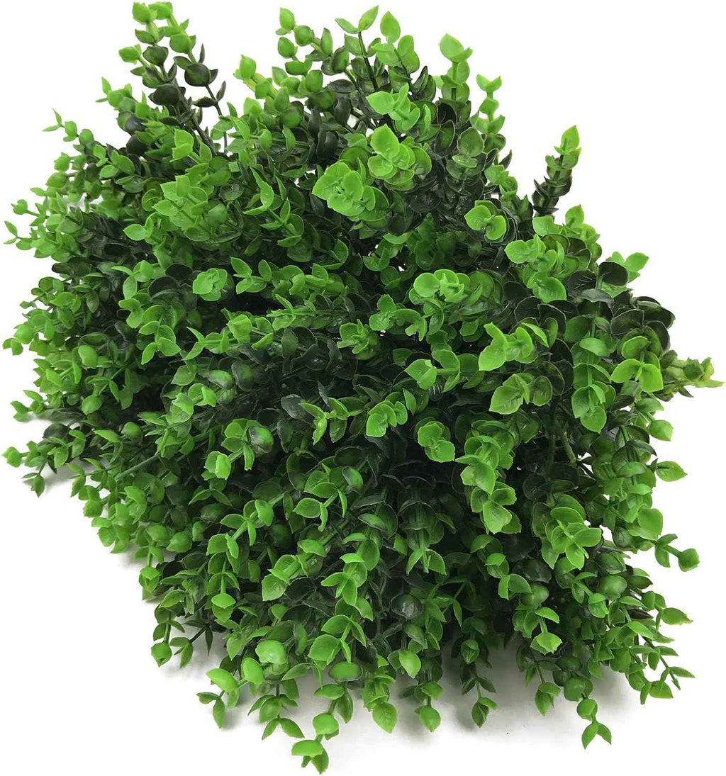 KuGuo Artificial Eucalyptus Plants, 8 Bundles, UV Resistant Outdoor Décor | Lifelike plastic greenery for porch planters, window boxes, patios, balconies, weddings and maintenance-free arrangements
