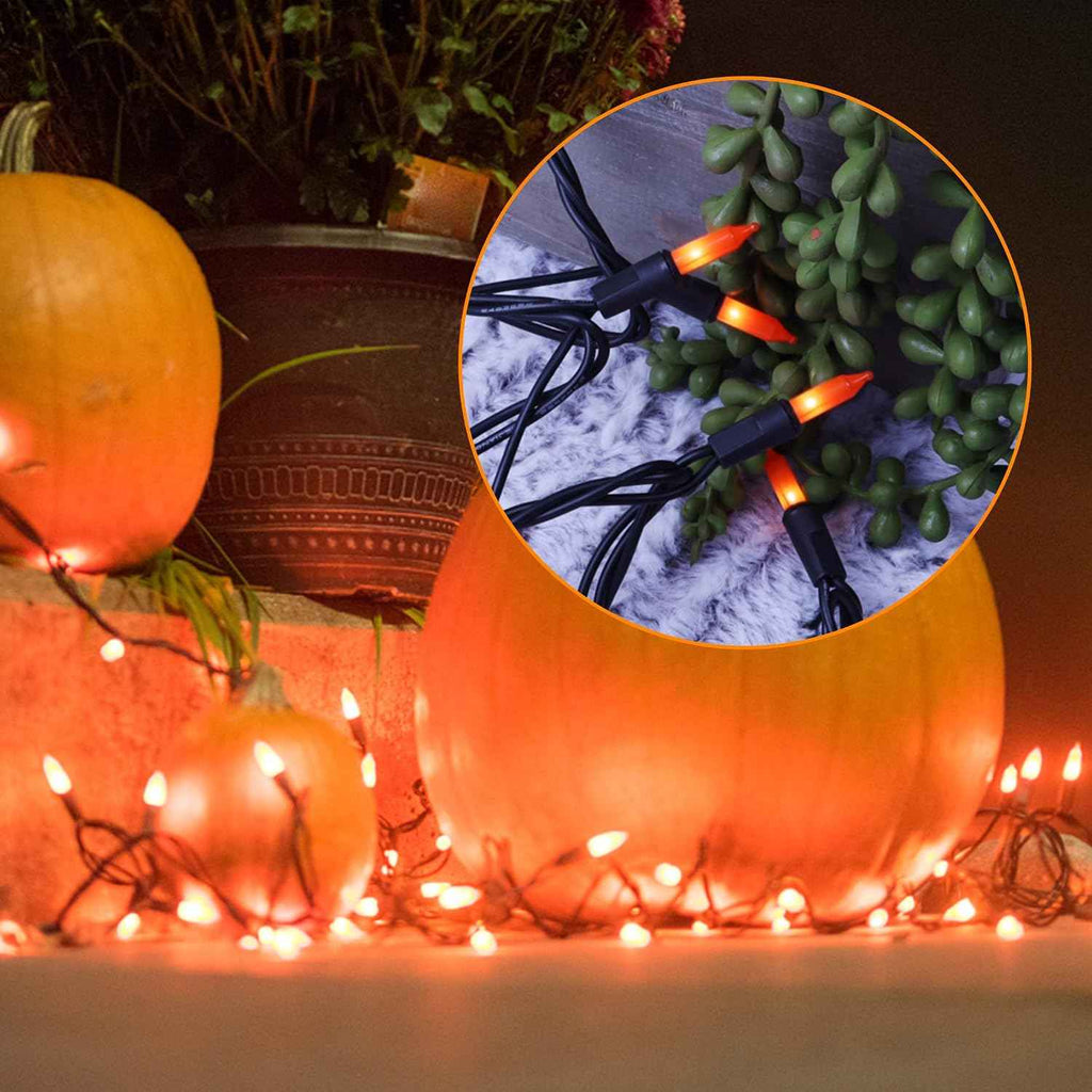 Orange Halloween String Lights, 33FT 150 Count Incandescent Mini Lights | for Halloween Indoor Outdoor, Xmas Tree Patio Holiday Party Home Garden, 120V UL Certified
