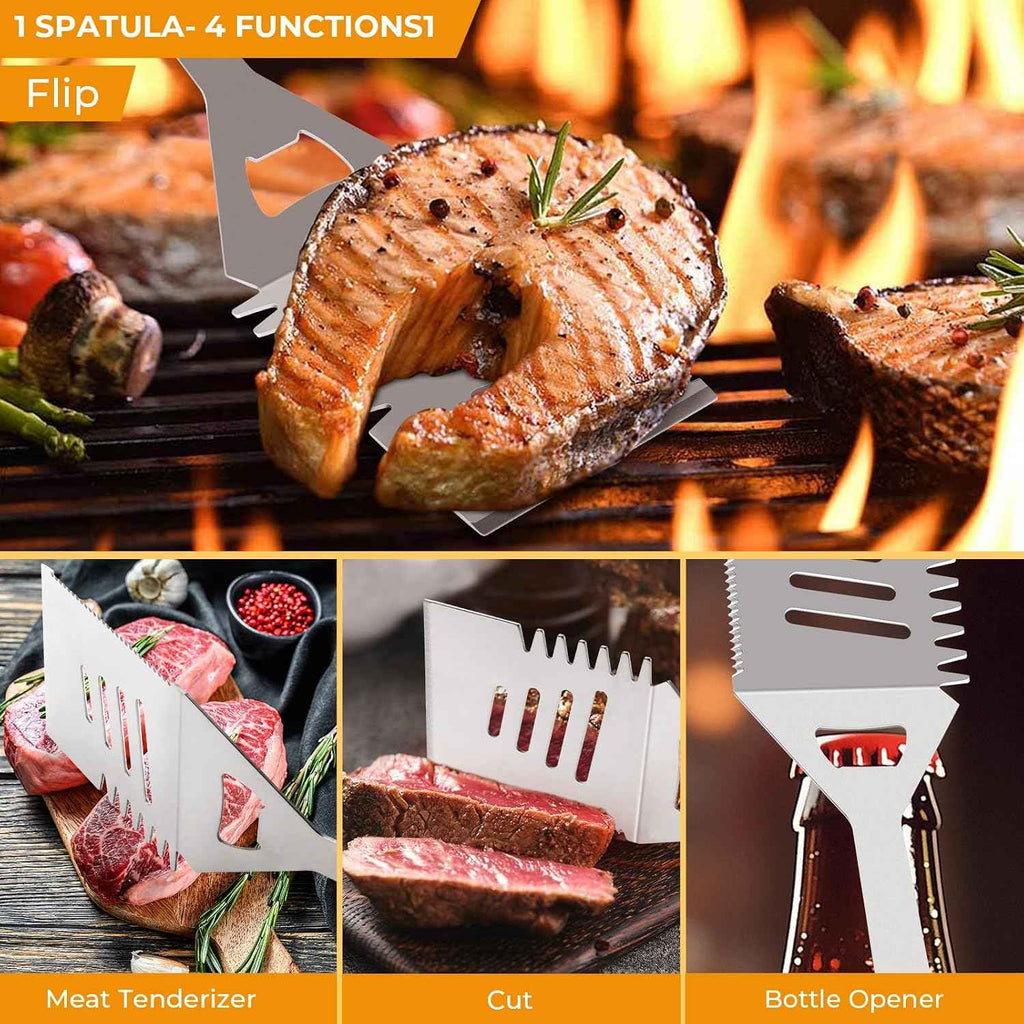 Grill Utensils Set,15 Pcs Stainless Steel BBQ Accessories Set, Portable Professional Grill Tool, Perfect Grill Kit Gift for Outdoor with Bag
