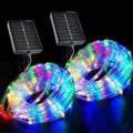 Solar Rope Lights Outdoor, 2 Packs Total 144FT 400LED Solar String Lights with 8 Lighting Modes, Waterproof Solar Powered Fairy Lights for Party Garden Yard Home Holiday Tree Decoration, Multicolor