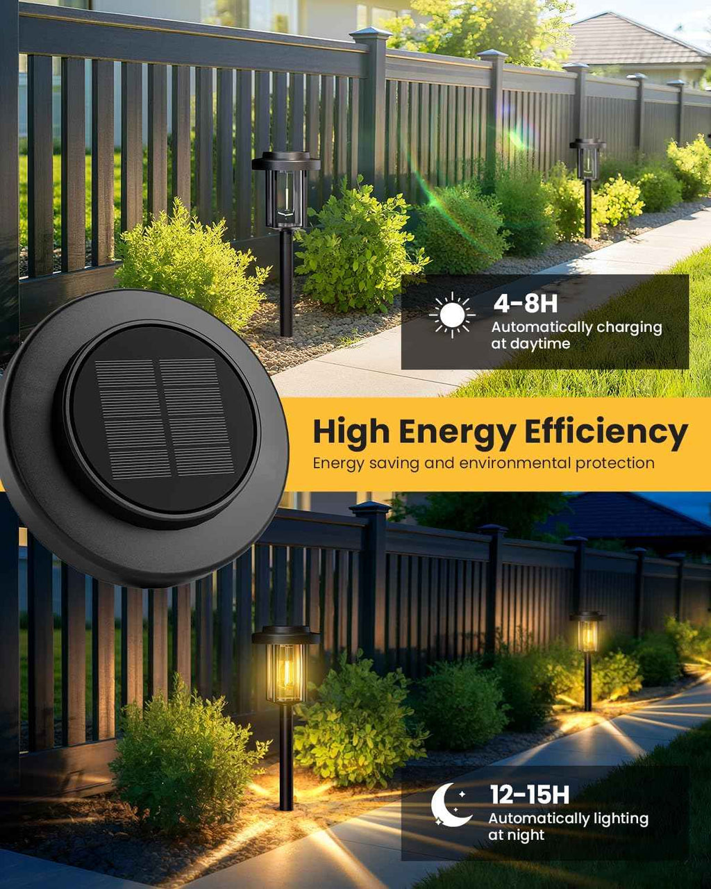 Solar Pathway Lights, 12 Pack Solar Light Outdoor IP65 Waterproof | Garden Lights Solar Powered, Outside Decor Landscape Lighting for Yard, Path, Driveway, Walkway (Warm White)