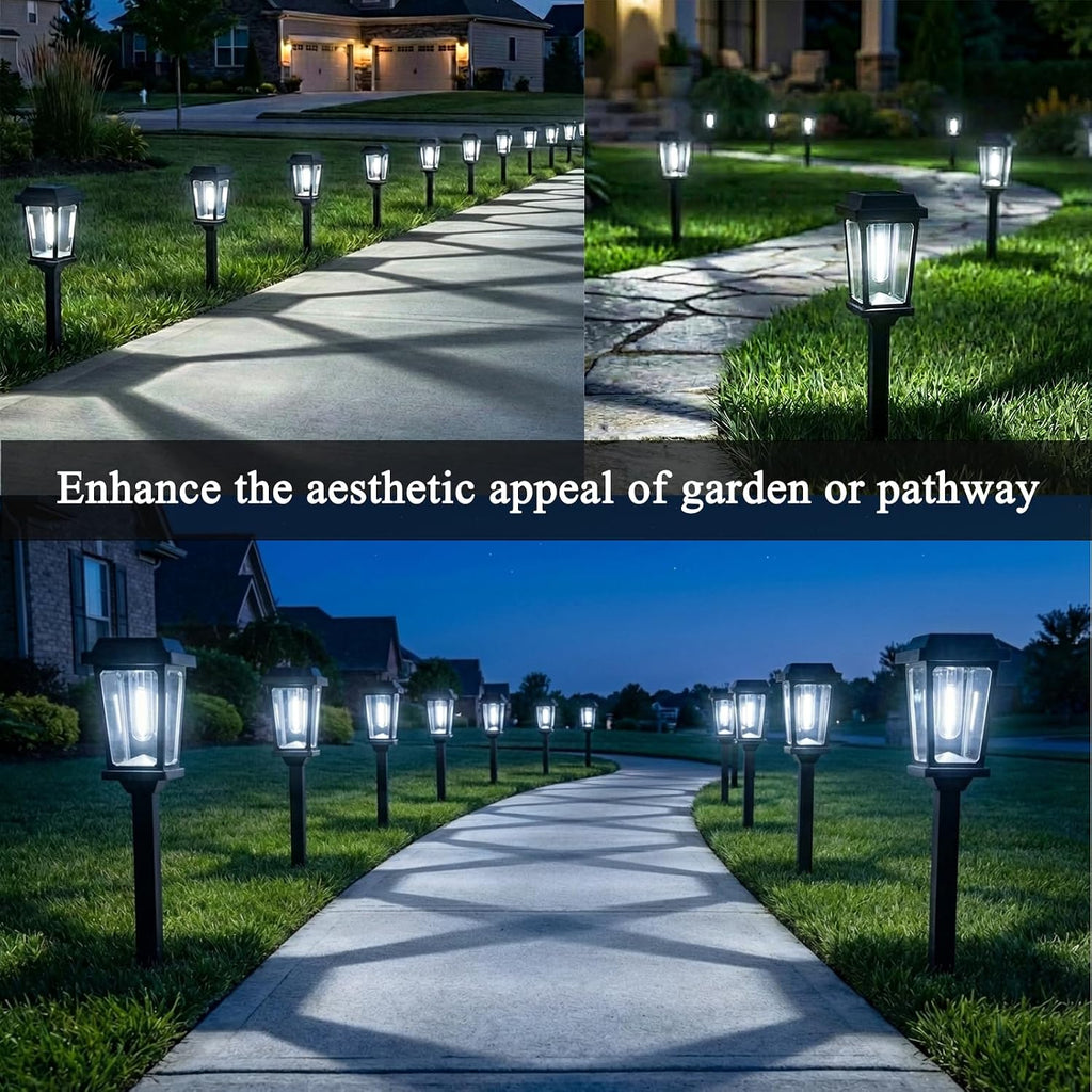 12 Pack Solar Lights Outdoor Pathway, Modern Solar Garden Lights, Waterproof Auto On/Off LED Outdoor Solar Lights for Yard, Landscape Path, Walkway, Driveway Décor