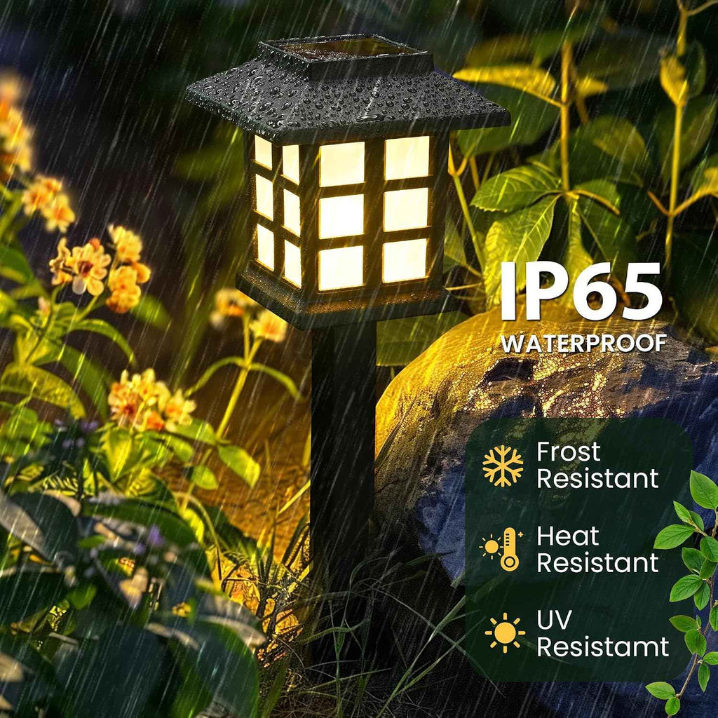GIGALUMI Solar Lights Outdoor Waterproof 12 Pack, LED Garden Decor | Warm White LED Solar Garden Lights Outdoor Decor, 8 Hours of Landscape Lighting for Garden