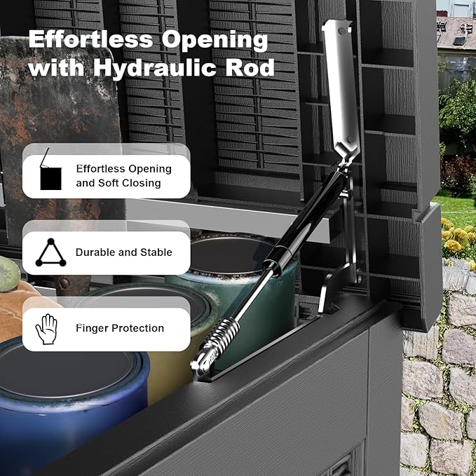 ROJIK Outdoor Storage Housing Deck Box, Waterproof Patio Furniture, Garden Tools - Image 3