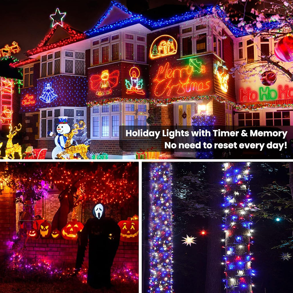 Brizled Halloween Lights Outdoor, Orange Purple Tree Lights, 200 LED, 66 ft | Color Changing Christmas Lights Indoor, Music Sync, 120+ Modes Dimmable Remote Mini Light with Timer for Garland Window Yard