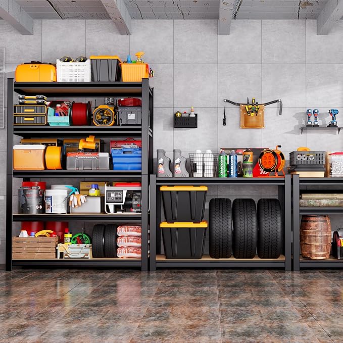 Set of 4 71"H-35"W Garage Shelving-2050LBS 5 Tier Storage Shelves, Adjustable - Image 2