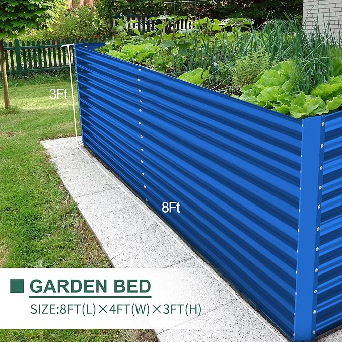 Land Guard 8x4x3ft Rectangular Galvanized Raised Garden Beds, Large-Capacity - Image 4