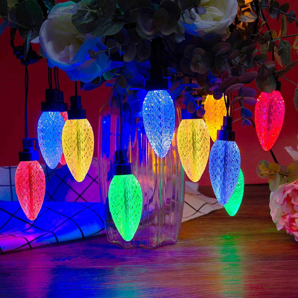 AWQ 35FT Outdoor Christmas String Lights 3.9in Large Pine Cone Multicolour | Christmas Lights Shatterproof & Waterproof Commercial Grade String Lights for Wedding Party Outdoor Christmas Decoration