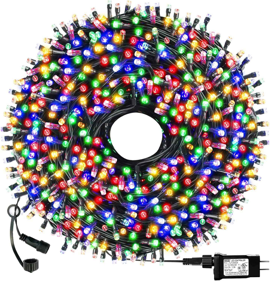 300 LED 108FT 8Modes Christmas String Lights Christmas Tree Lights | End-to-End Plug IP55 Outdoor Waterproof UL Certificated Indoor Patio Wedding Christma Trees Parties Decoration Multicolor