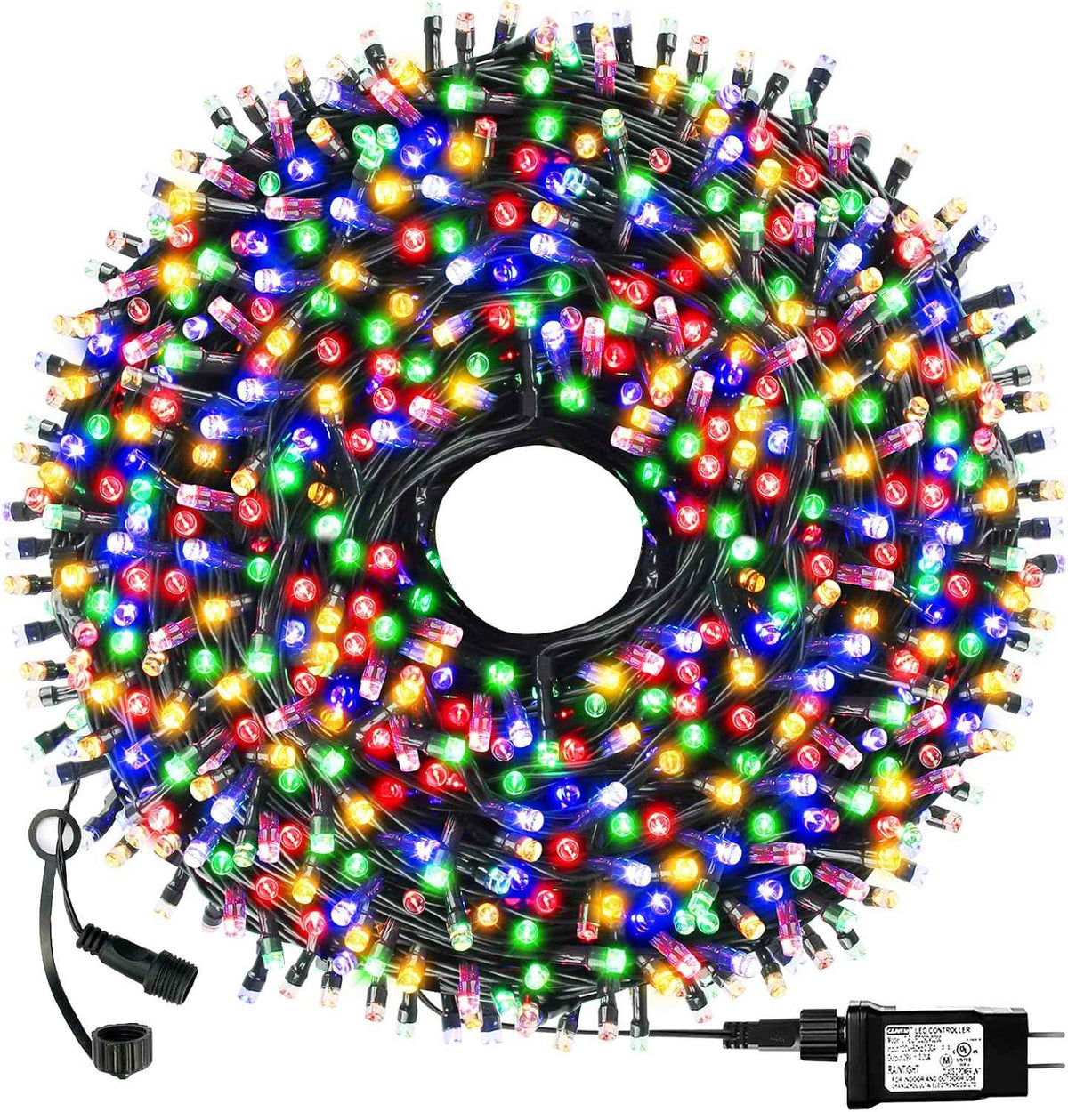 300 LED 108FT 8Modes Christmas String Lights Christmas Tree Lights | End-to-End Plug IP55 Outdoor Waterproof UL Certificated Indoor Patio Wedding Christma Trees Parties Decoration Multicolor