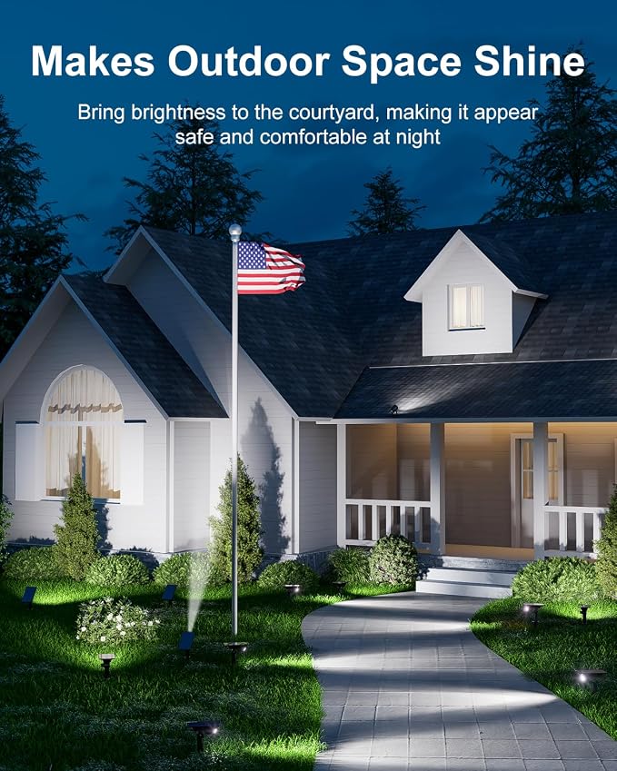 6 Pack Solar Power Spot Lights Outdoor Waterproof LED Dusk to Dawn Landscape - Image 7