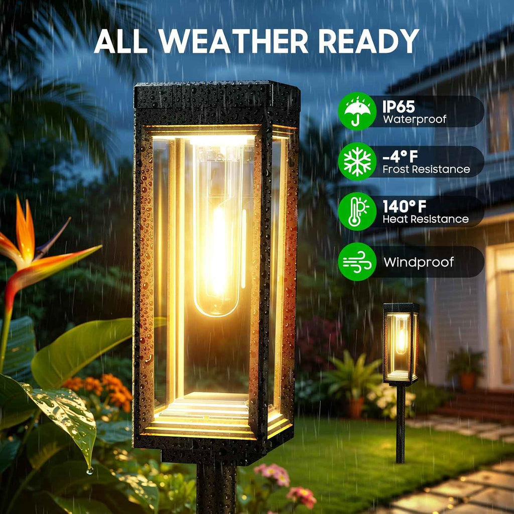 Tall Solar Lights Outdoor, 8 Pack Bright Pathway Lights Solar Powered | Waterproof, Auto On/Off, Up to 15Hrs Outdoor Light for Garden Yard Walkway Driveway Lawn Landscape