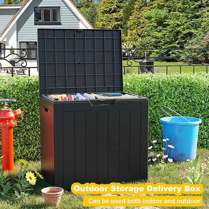 30 Gallon Outdoor Deck Box, Lockable Waterproof Outdoor Storage Boxes - Image 8