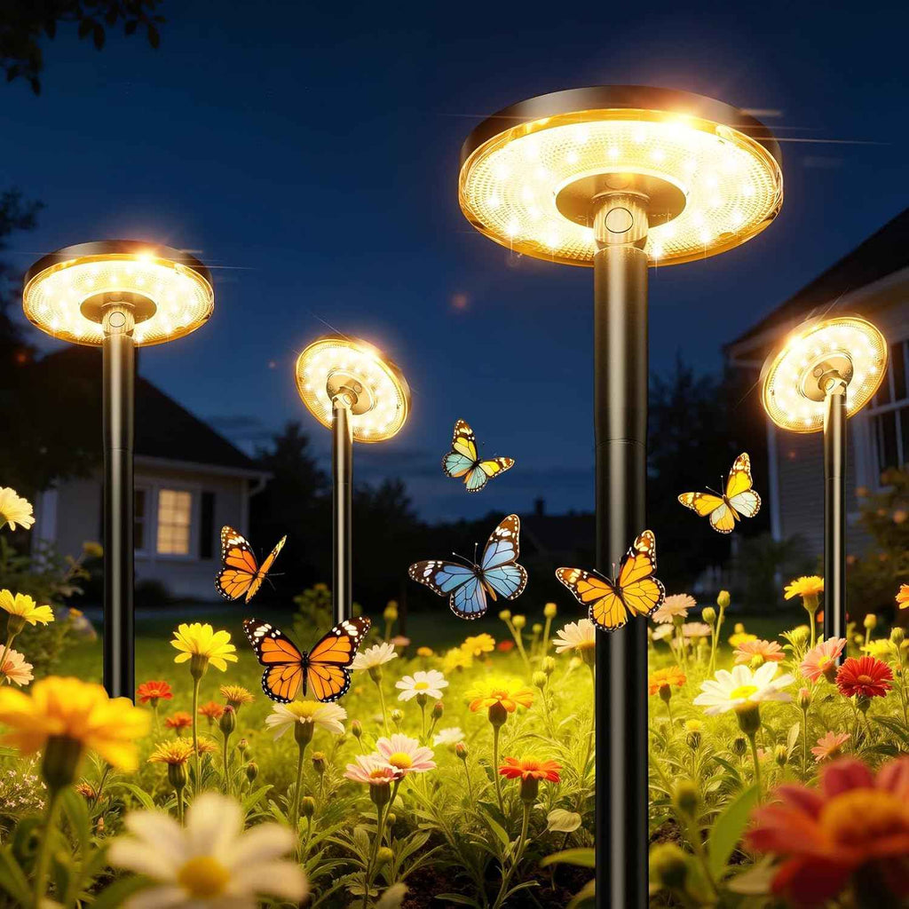 KOOPER 3X Larger & Taller Solar Pathway Lights Outdoor, 6 Pack Metal Solar Powered Garden Lights Waterproof, 2 Lighting Modes Adjustable Solar Landscape Path Lights for Outside Yard Walkway Driveway