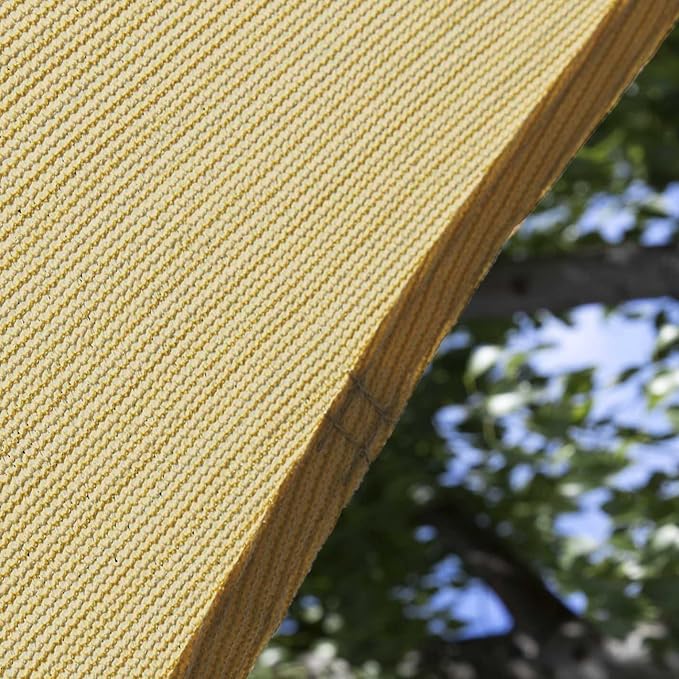 Amgo Custom Size 21' x 22' x 30.4' Sand Beige Right Triangle Sun Shade Sail - Image 8
