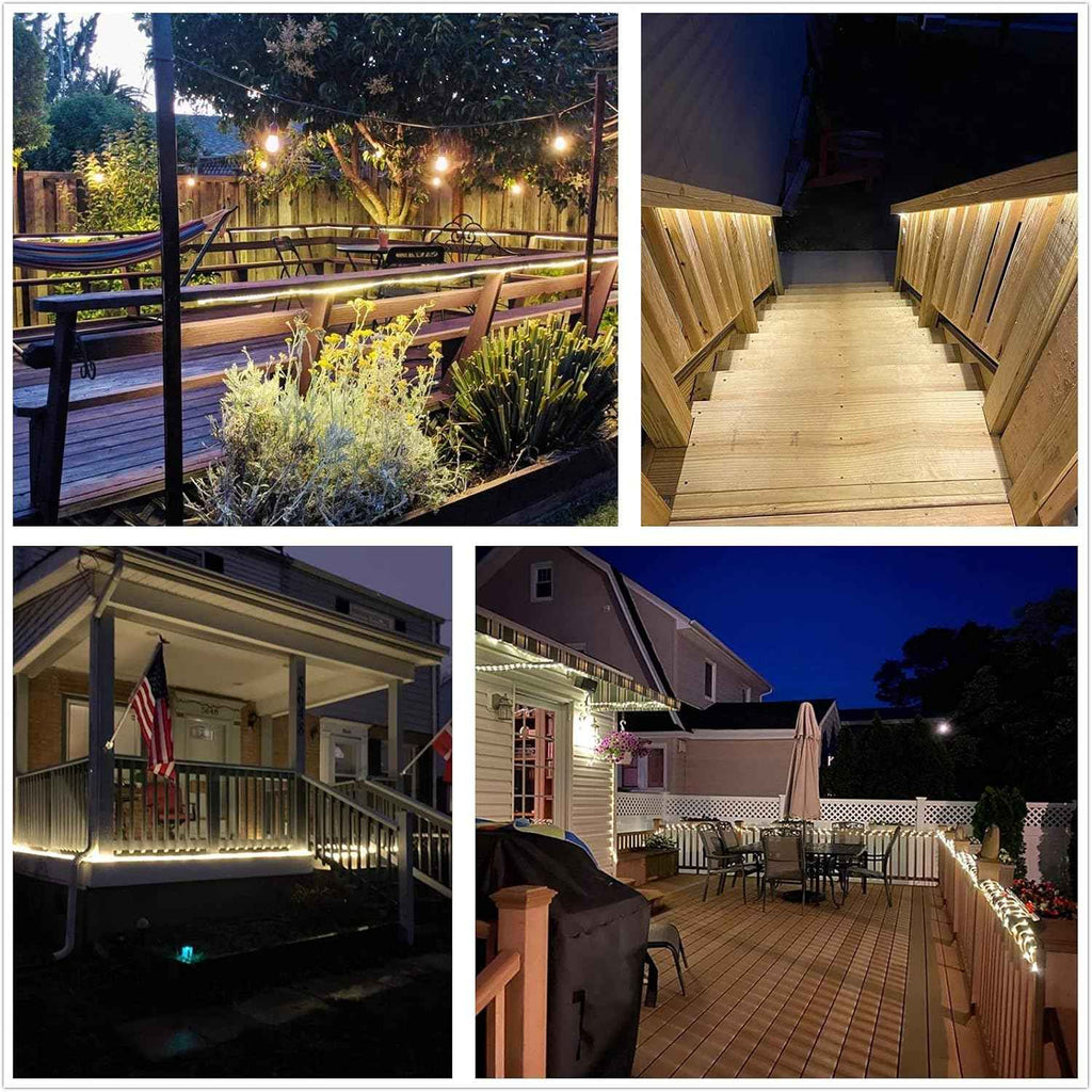 LED Rope Lights, 100ft 110V Waterproof Rope Lights for Outside, Outdoor String Lights, Ideal for Eaves, Backyards Garden, Christmas Decoration(Warm)