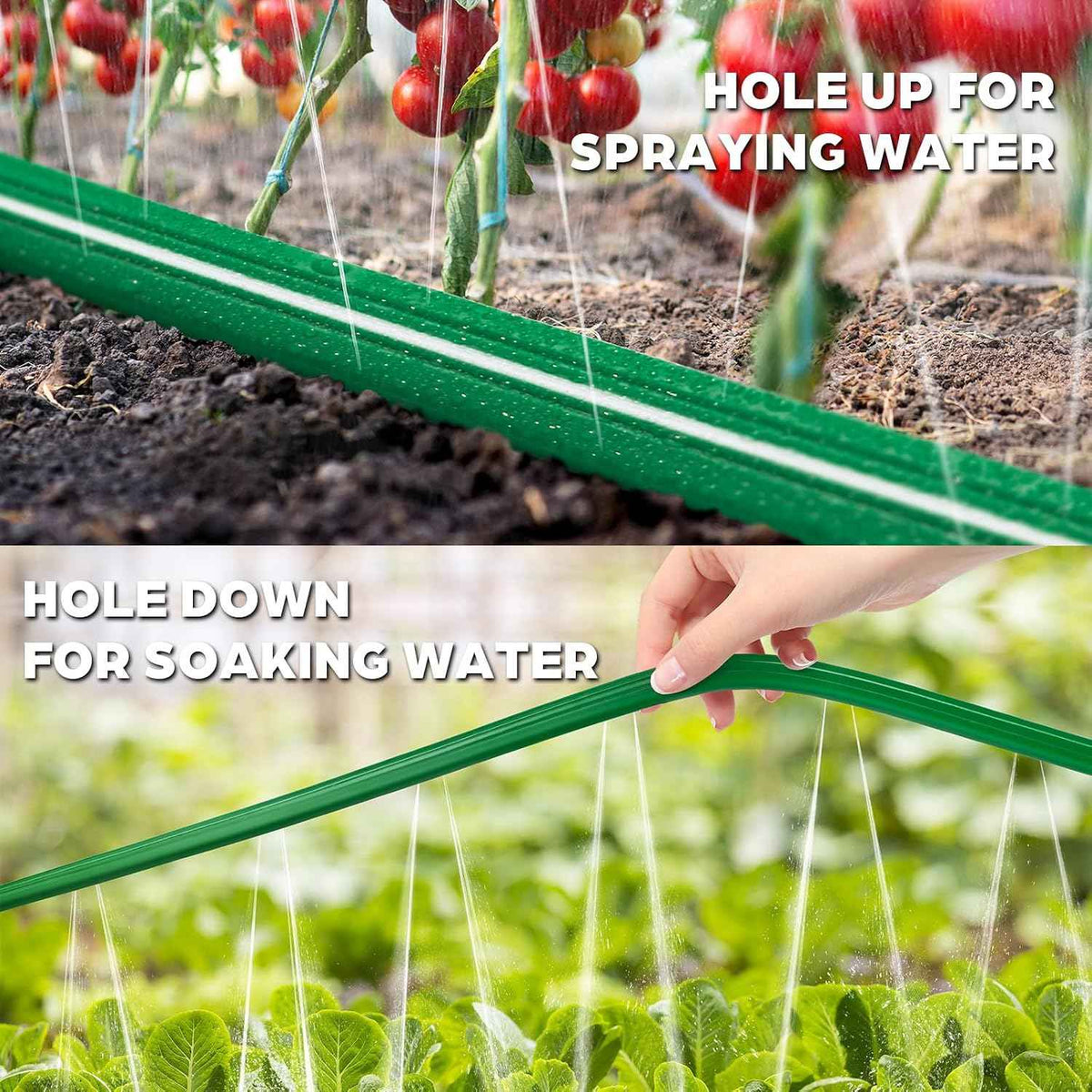 Jin&Bao 50FT Sprinkler Hose Heavy Duty Garden Lawn Water Hose with Staples | High-efficiency sprinkler system,dual-use design,3-6ft even spray,20-60 PSI PVC,comes with fixed staples