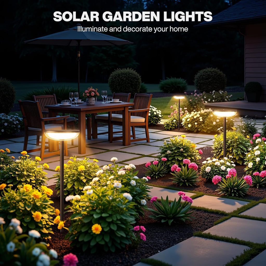 ELECLINK Solar Pathway Lights Outdoor, 6 Pack Tall Solar Garden Lights Outdoor Waterproof for Yard Flower Bed Patio Path Walkway Driveway Outside Decor Landscape Lighting