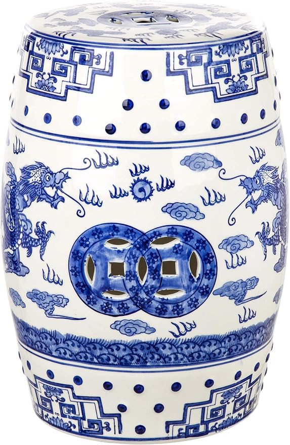 SAFAVIEH Castle Gardens Collection – Dragon’s Breath Blue Glazed Ceramic by SAFAVIEH