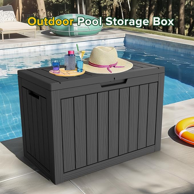 46 Gallon Outdoor Deck Box, Lockable Waterproof Outdoor Storage Boxes - Image 2