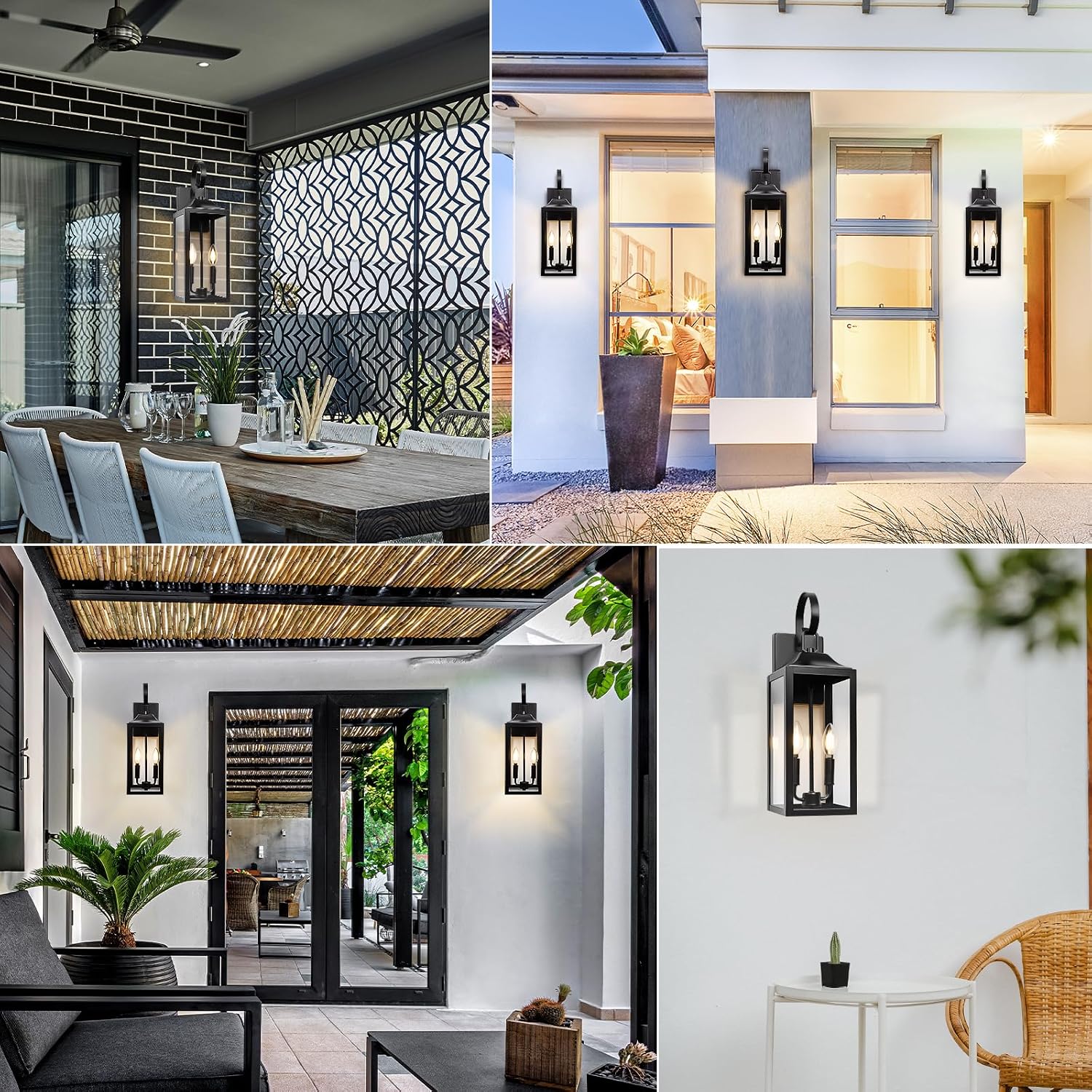 19" Large Outdoor Wall Lights, Modern Waterproof Exterior Lighting Fixtures | Anti-Rust Outdoor Porch Lights Wall Mount, Industrial Outdoor Light Fixture Farmhouse Ouside Wall Sconces, Black, 1-Pack
