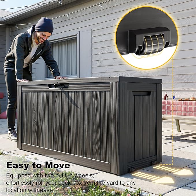 85 Gallon Outdoor Deck Box, Lockable Waterproof Outdoor Storage Boxes - Image 2